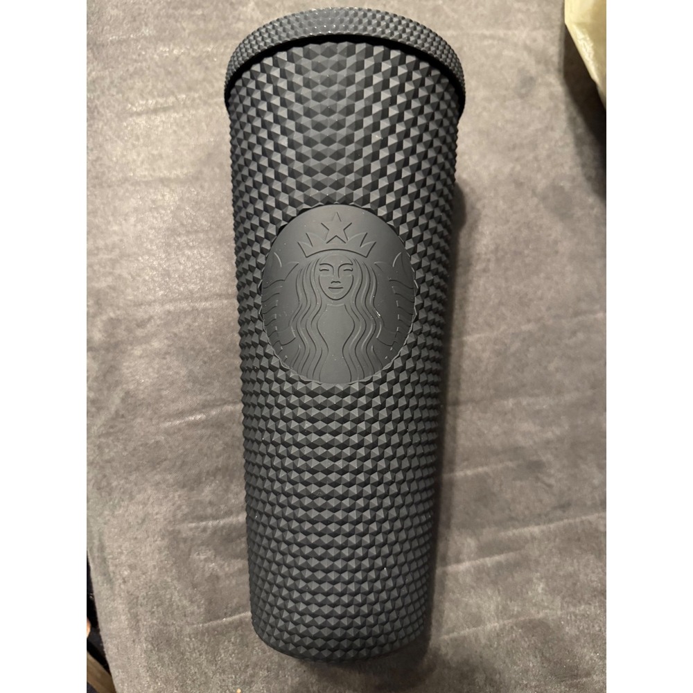 Starbucks Matte Black Studded Tumbler 24oz Venti Cold Cup 011120480 No Straw